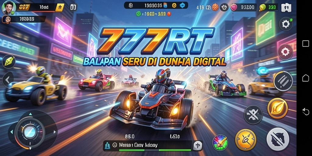 Tampilan gameplay balapan yang mendebarkan dan realistis.