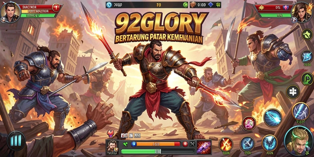 Tangkapan layar gameplay <strong>92GLORY</strong> yang menampilkan aksi luar biasa di medan tempur.