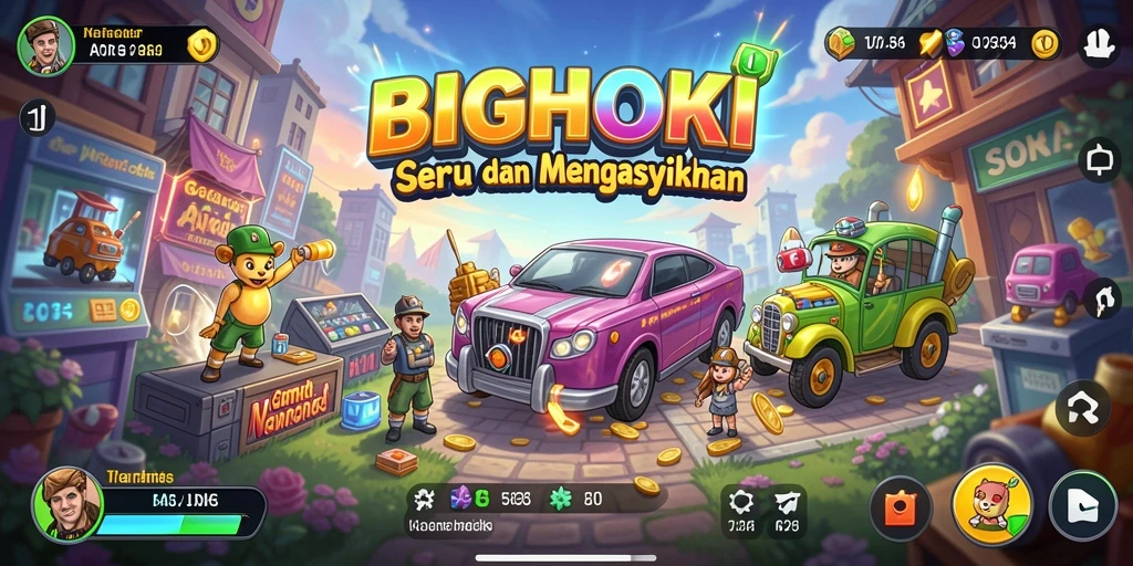 Tampilan gameplay seru dari BIGHOKI dengan banyak tantangan.