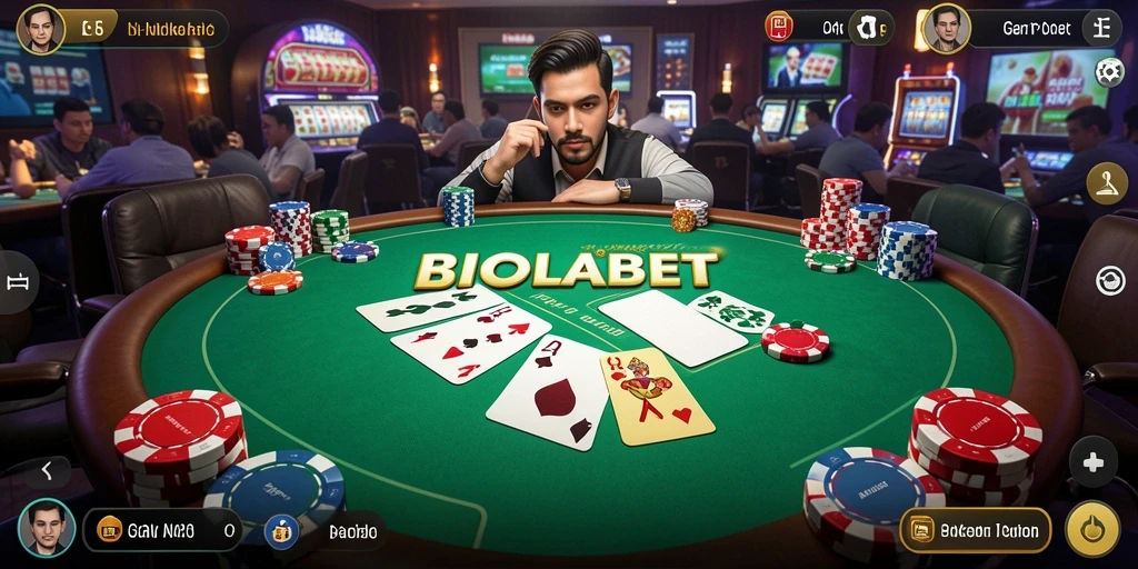 Tampilan gameplay Poker menarik dari aplikasi BIOLABET.