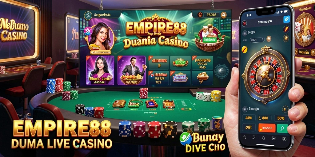 Screenshot gameplay EMPIRE88 yang menampilkan suasana Live Casino yang menarik.