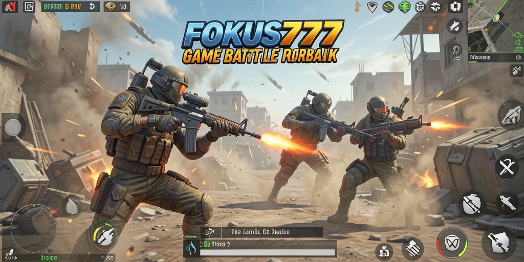 Tangkapan layar FOKUS777 menampilkan aksi menegangkan dalam pertarungan Battle Royale.