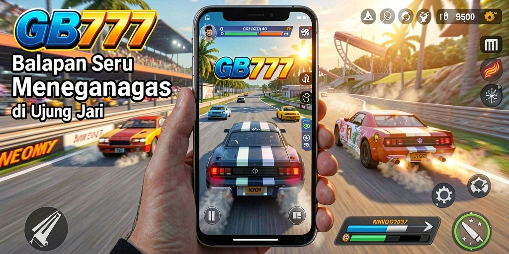 Tampilan menarik dari gameplay balapan yang seru dan menantang.