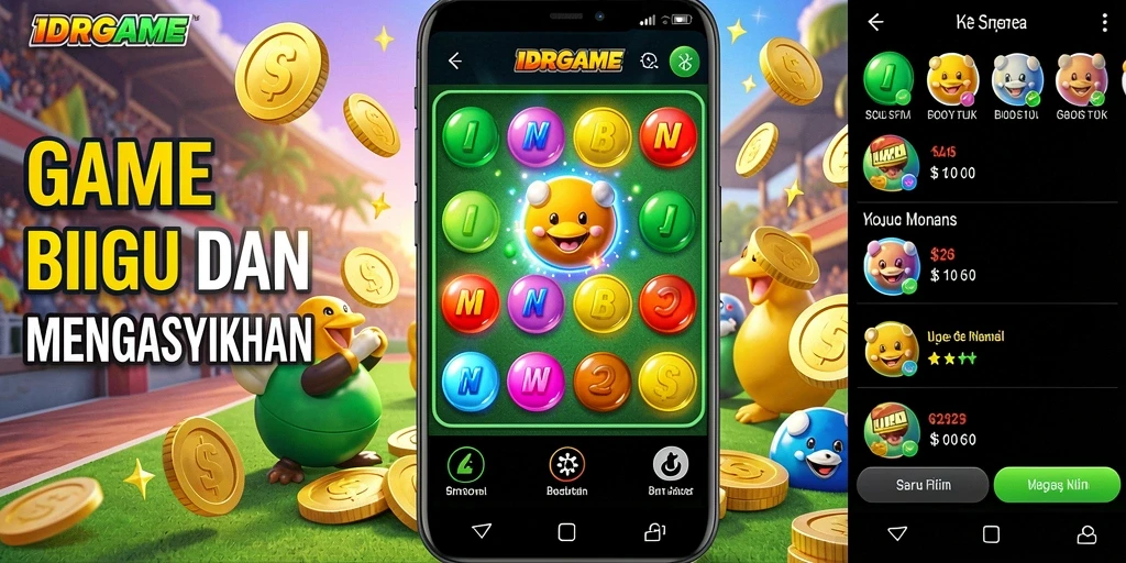 Tampilan gameplay seru Bingo di IDRGAME dengan berbagai tema menarik.