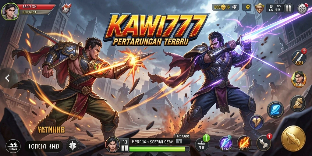 Tampilan gameplay KAWI777 yang mendebarkan dan penuh aksi.
