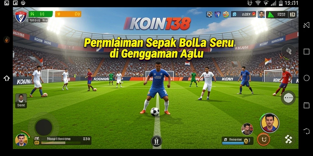 Tangkapan layar utama KOIN138 menampilkan aksi sepak bola yang menegangkan.