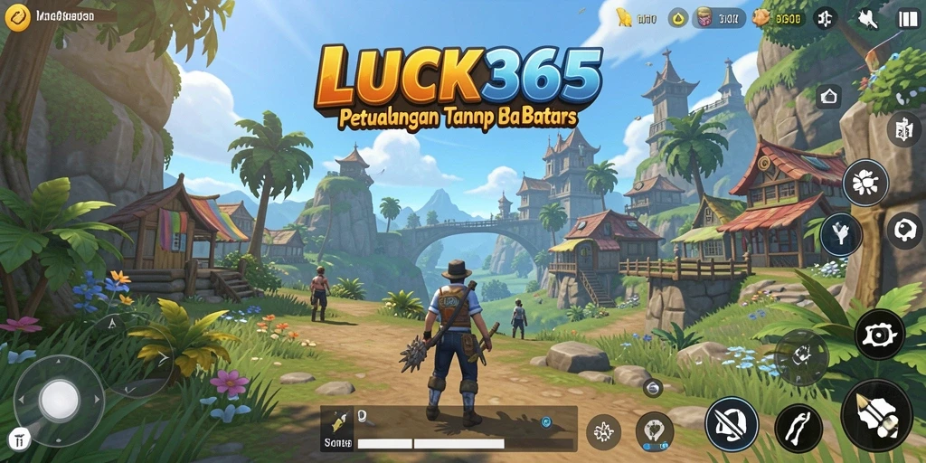 Tampilan gameplay menakjubkan dari LUCK365 dalam dunia terbuka.