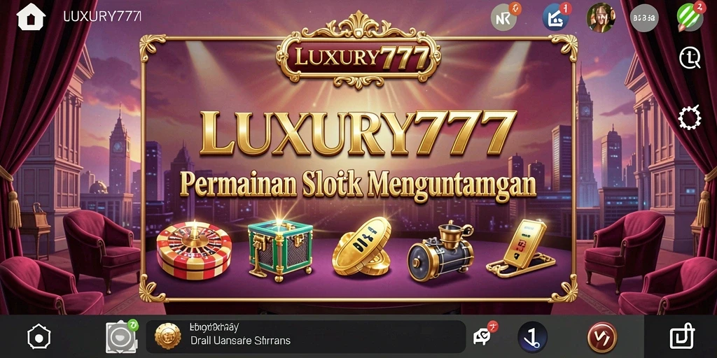 Tampilan gameplay menakjubkan dari slot LUXURY777 dengan animasi menarik.