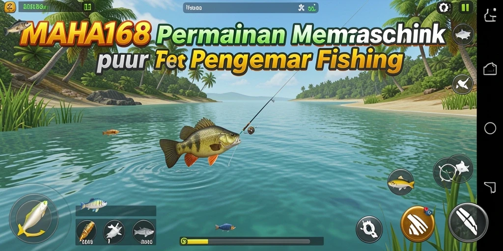 Screenshot gameplay MAHA168 dengan pengalaman memancing realistis.