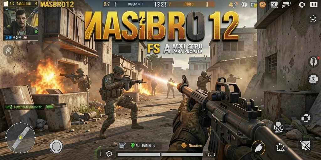 Tampilkan gameplay menegangkan dari MASBRO12 dalam pertempuran FPS.