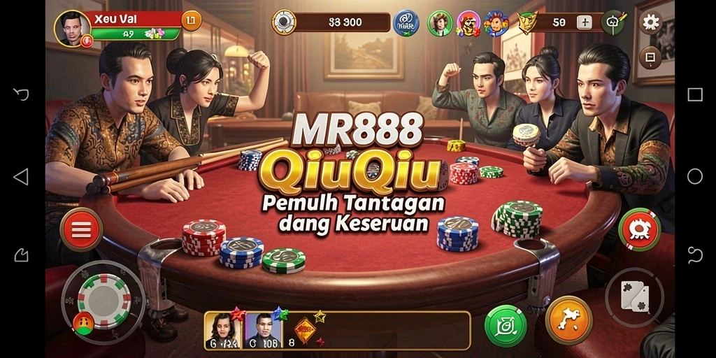 Screenshot gameplay MR888 yang menunjukkan sesi seru QiuQiu.