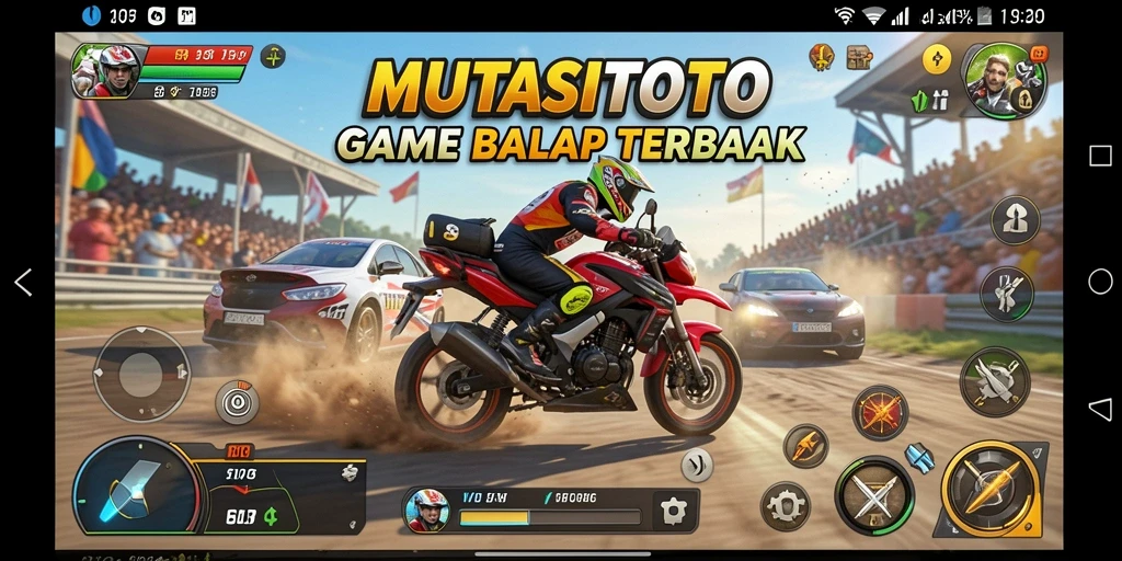 Screenshot gameplay MUTASITOTO yang menampilkan balapan seru.