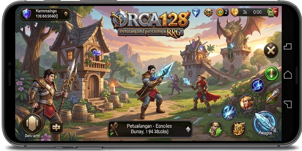 Screenshot gameplay yang menampilkan karakter dalam pertempuran epik.