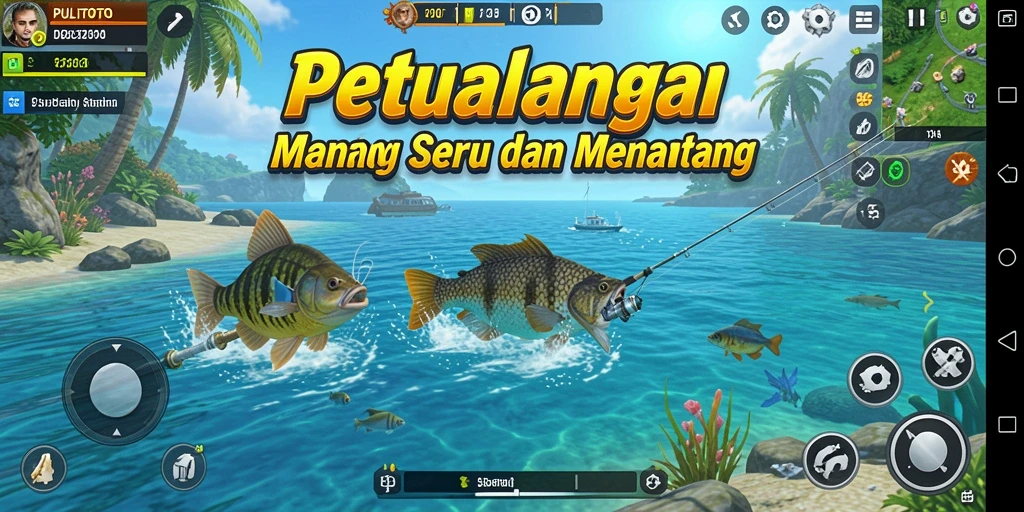 Gameplay PULITOTO yang seru dengan beragam ikan dan lokasi memancing