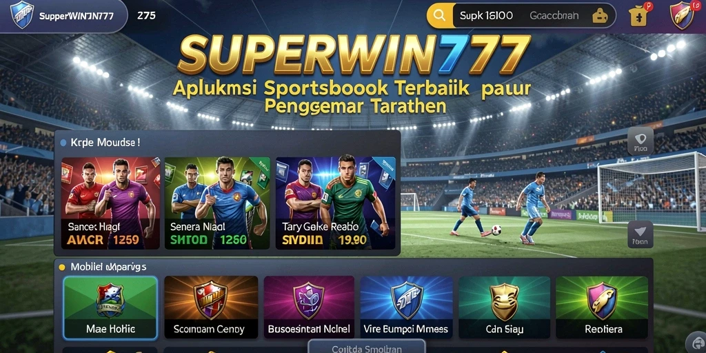 Screenshot tampilan utama SUPERWIN777 dengan tampilan berbagai pilihan taruhan.
